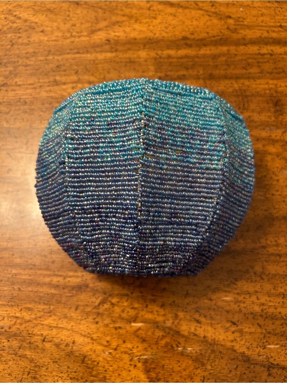 Vintage Y2K Pier One Blue Glass Beaded Tea Light Wall Sconce
